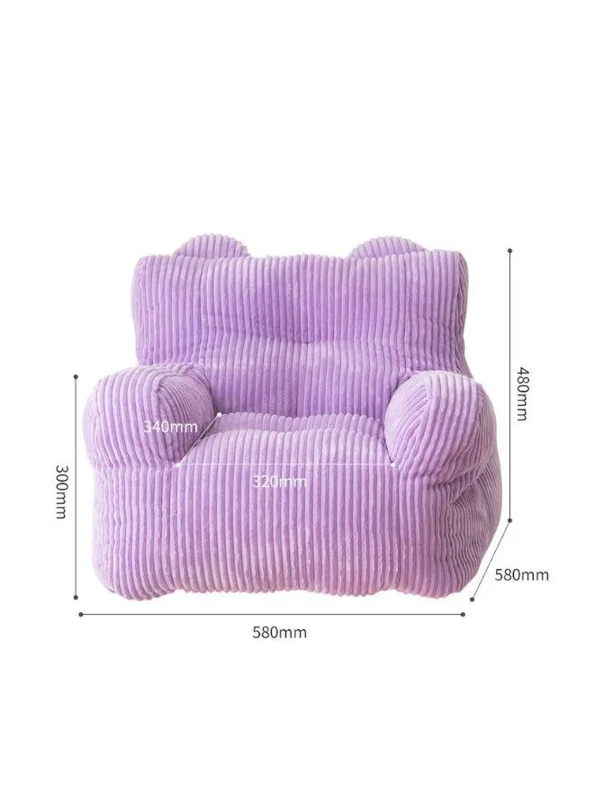 Kids Bean Bag Chair/Sofa Coudroy Fabric, Foam Filled-Purple