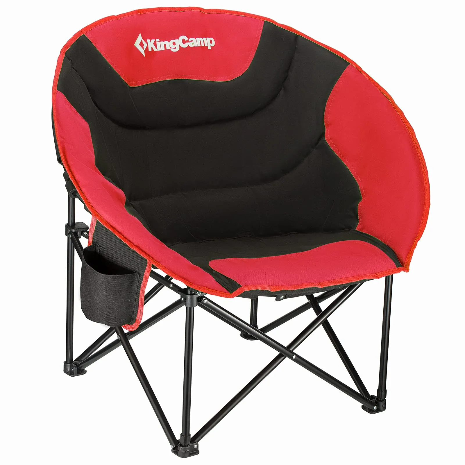 KingCamp Moon Camping Chair Oversized Padded Round Saucer Chairs with Cup Holder