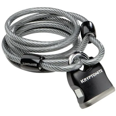 Kryptonite Kryptoflex 818 Cbl Cable & Pad-Lock 5/16X6 Kryptoflex 818 Looped Cable & Key Padlock Kryptonite Locks