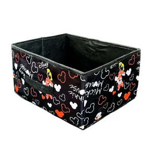 Kuber Industries Storage Box|Toy Box Storage For Kids|Foldable Storage Box|Disney Mickey Print|Foldable & Space Saver|Black