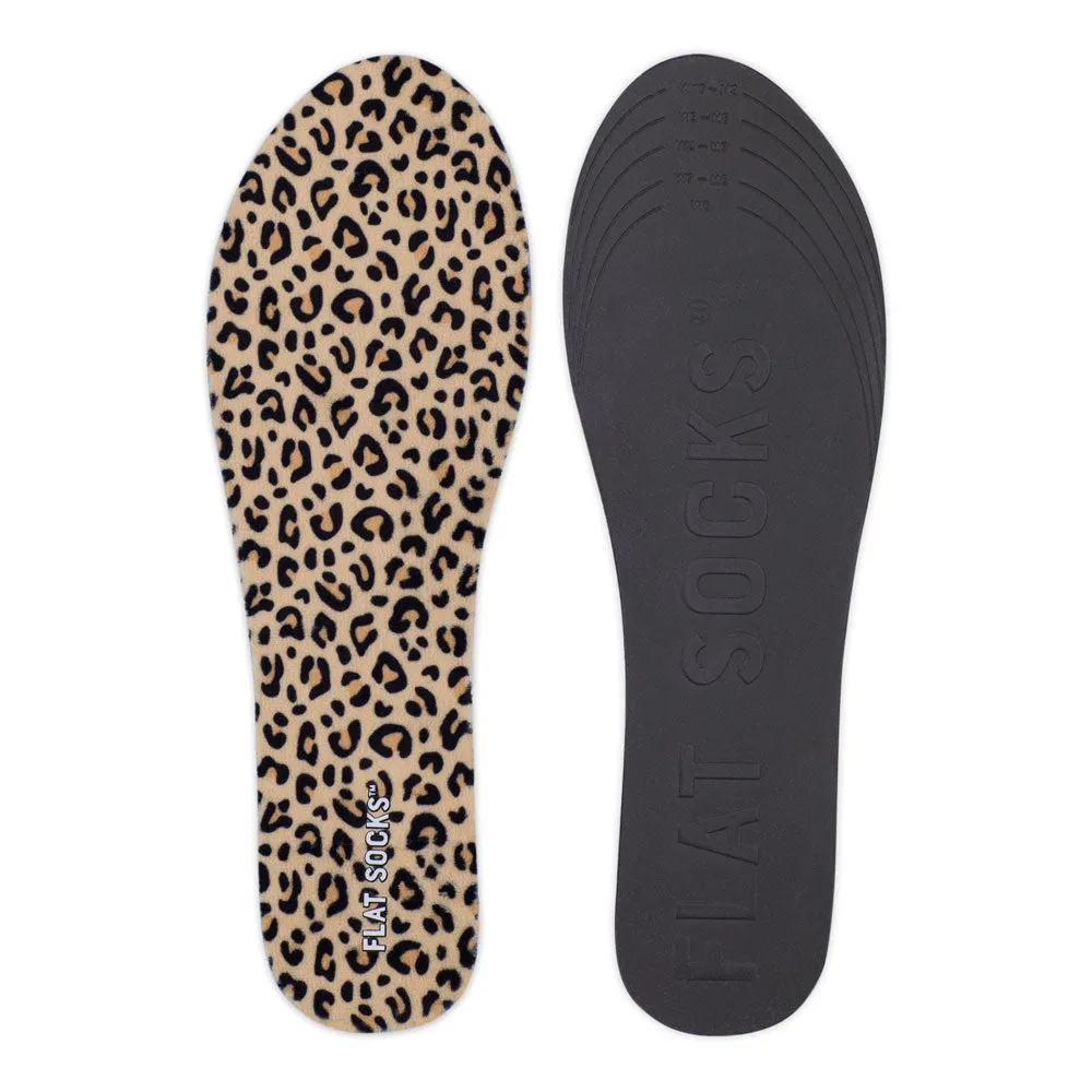 Leopard Print FLAT SOCKS | Washable No Show Sock Insert Cushion