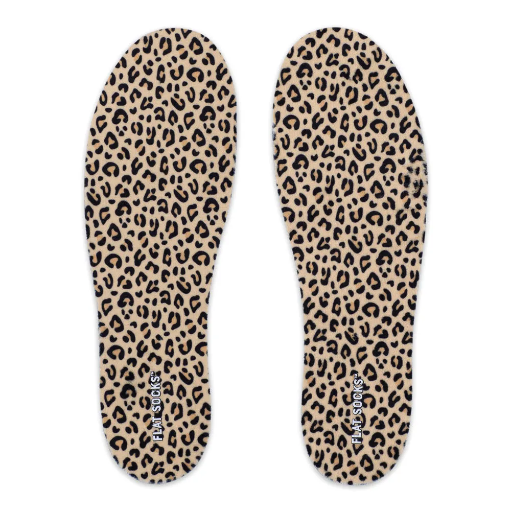 Leopard Print FLAT SOCKS | Washable No Show Sock Insert Cushion