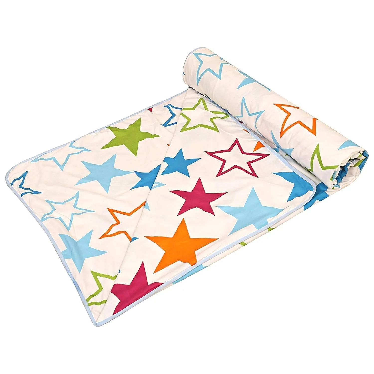 LOVEKUSH Star Printed Double Bed Reversible Cotton AC Dohar Blanket Lightweight Quilt /Duvet (Multicolor)