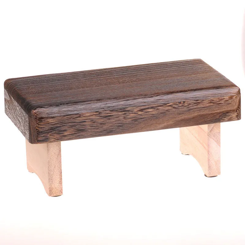 Mini Foldable Wooden Low Stool Rectangle Kids Stool Portable Furniture Tatami Mat