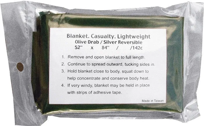 Olive Drab - Military GI Style Lightweight Combat Casualty Blanket