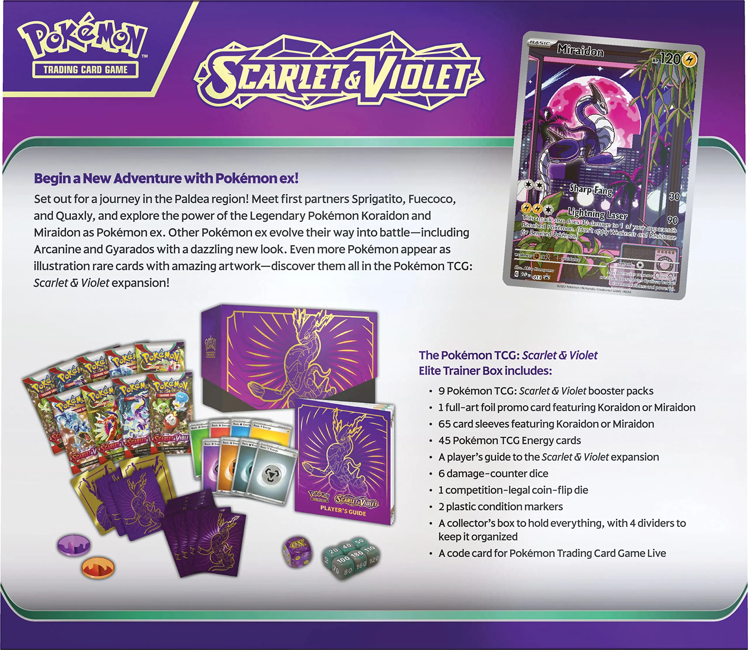 Pokemon Scarlet & Violet Elite Trainer Box - Miraidon Purple