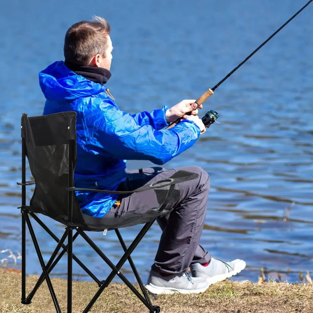 Portable Folding Camping Chair Black