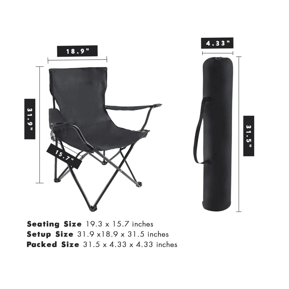 Portable Folding Camping Chair Black