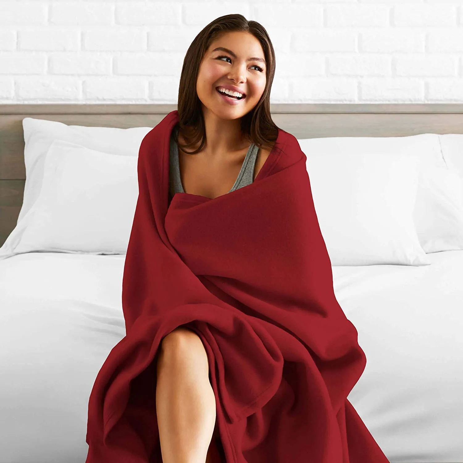 Purav Light Singal Bed Fleece Blanket-Lightweight All Season use Set of 2 pc-Maroon Coffee