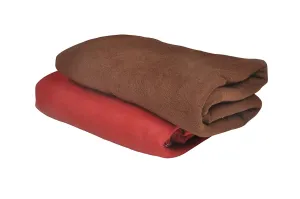 Purav Light Singal Bed Fleece Blanket-Lightweight All Season use Set of 2 pc-Maroon Coffee