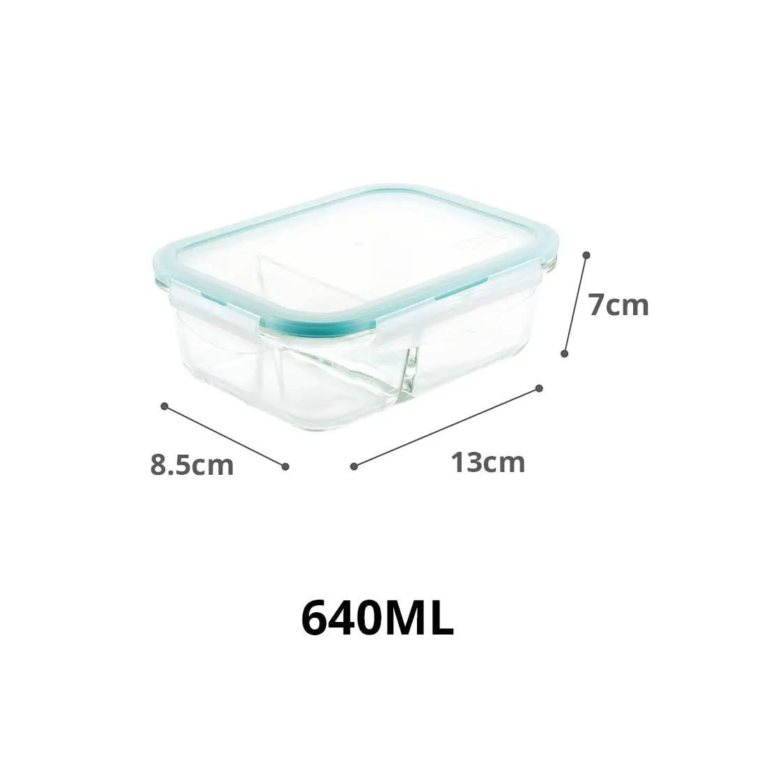 PUREFIT Multipurpose Food Storage Glass Container with divider lunch box,Airtight Glass Leak proof with Air Vent Lid Microwave Oven & freezer Safe,Break-Free Detachable Locks,Lunch box,640ml,Pack of 3