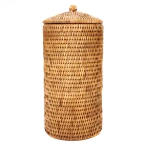 Rattan Double Toilet Roll Holder- Honey brown