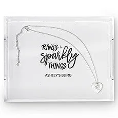 RECTANGULAR ACRYLIC TRAY - RINGS   SPARKLY THINGS PRINTING