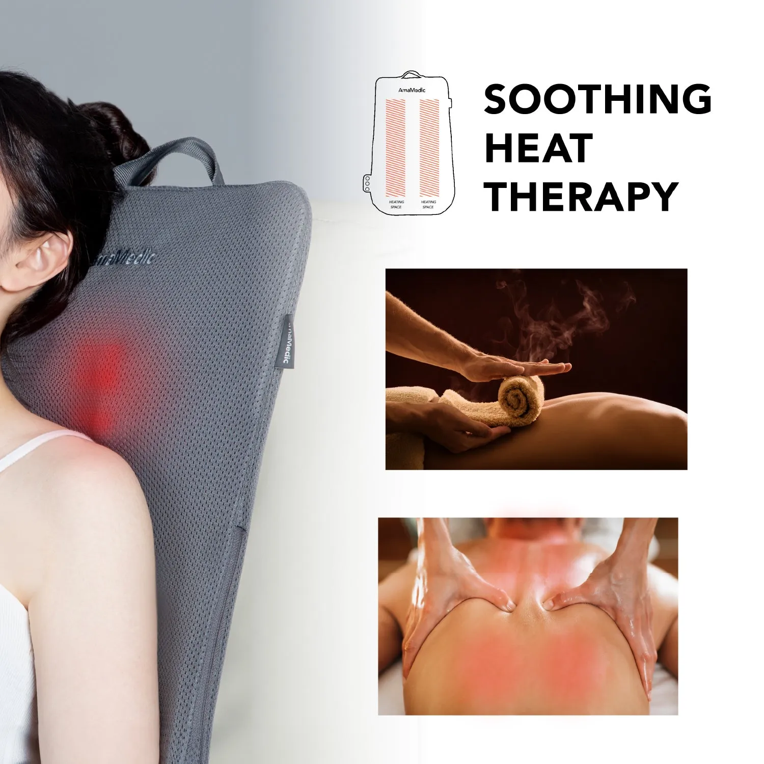 Relaxing Office Chair with Kneading Back Massage Pad & Heating Therapy