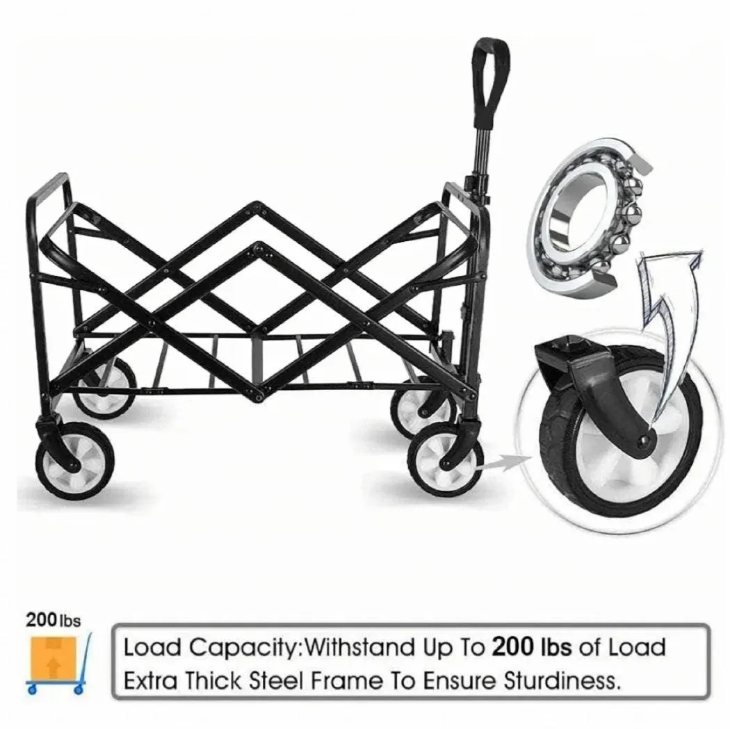 Reliable Collapsible Foldable Wagon - Black