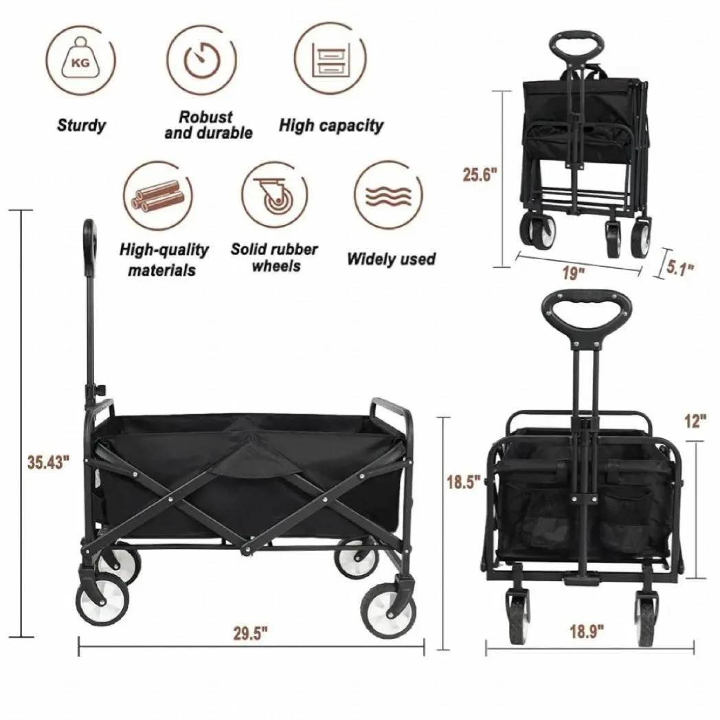 Reliable Collapsible Foldable Wagon - Black