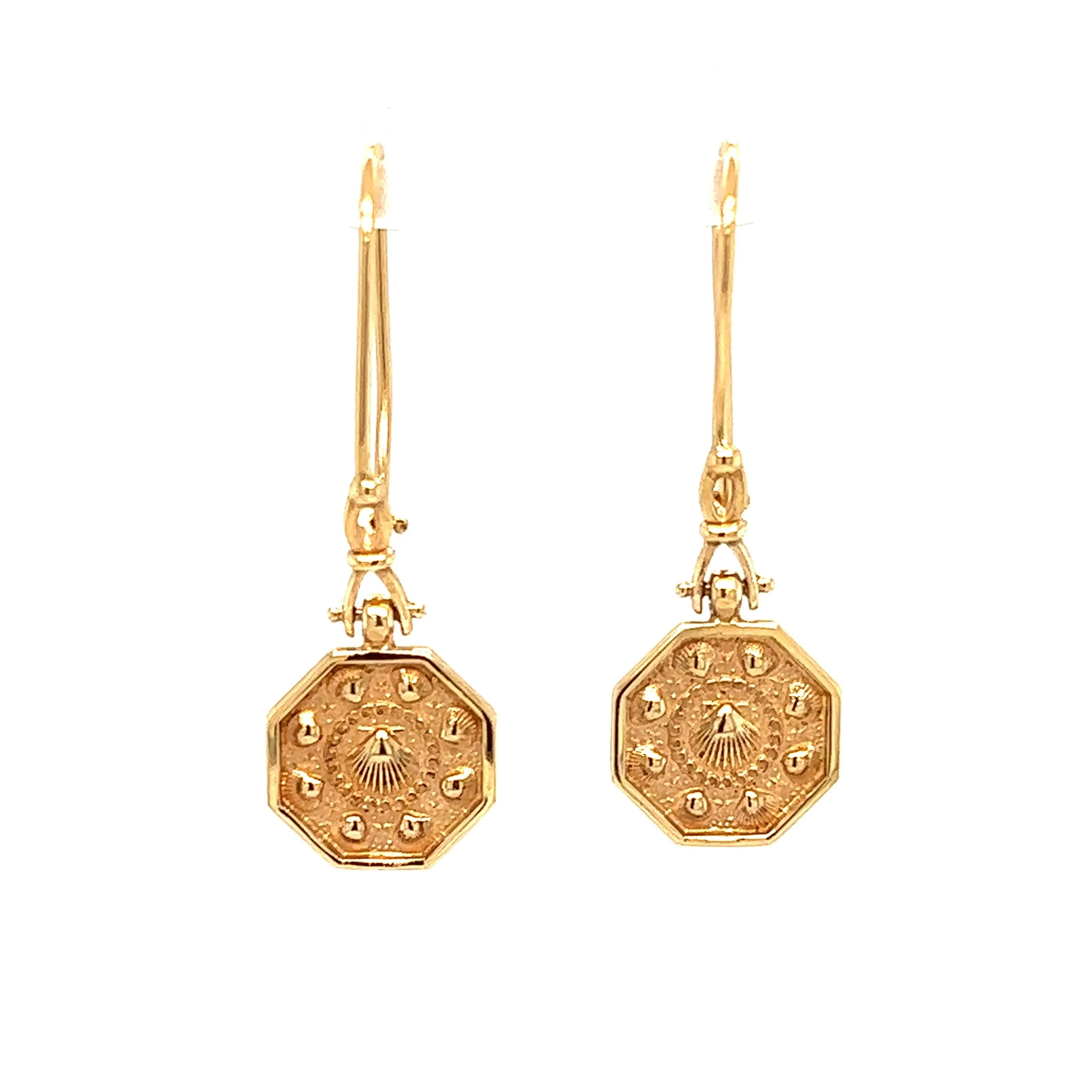 Sailor's Valentine Dangle Earrings in 14K Yellow Gold