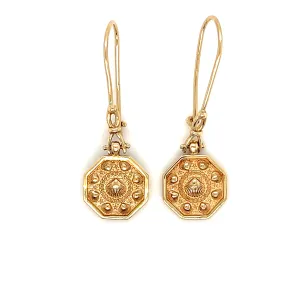 Sailor's Valentine Dangle Earrings in 14K Yellow Gold