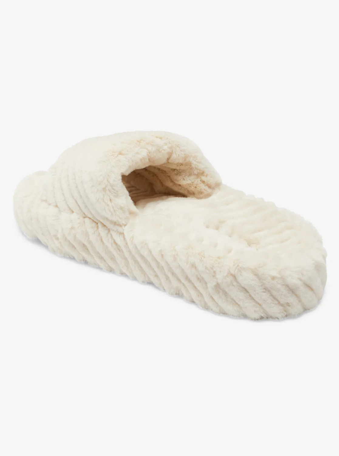 Slippy Faux Fur Slide Sandals - Off White