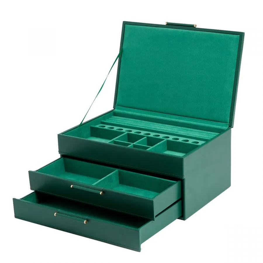 Sophia Jewelry Box With Drawers (Green)