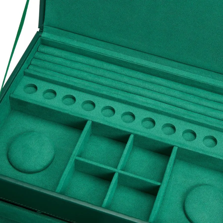 Sophia Jewelry Box With Drawers (Green)