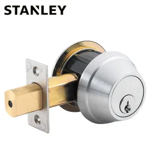 Stanley - QDB180 - Heavy Duty Auxiliary Deadbolt - Single Cylinder - Square Deadbolt Strike  - Schlage C Keyway