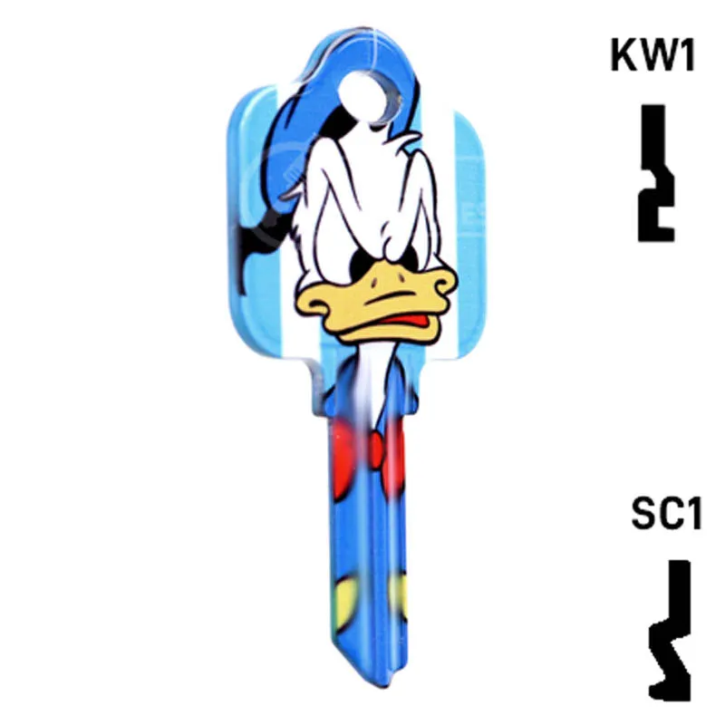 Uncut Key Blank Donald Duck Schlage House Key HOW-SC1-D84