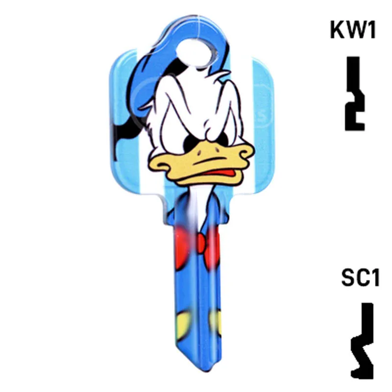 Uncut Key Blank Donald Duck Schlage House Key HOW-SC1-D84