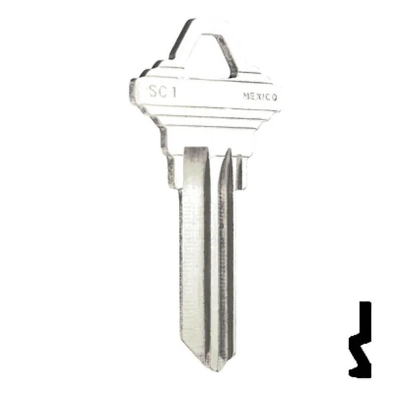 Uncut Key Blank | Schlage | SC1 - Nickel Plated