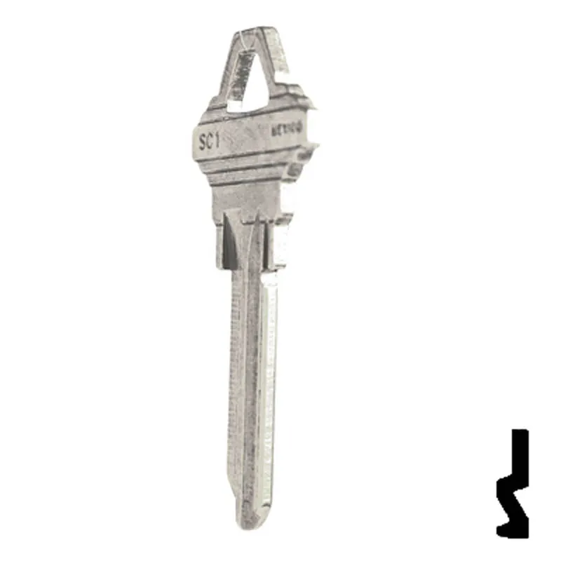 Uncut Key Blank | Schlage | SC1 - Nickel Plated