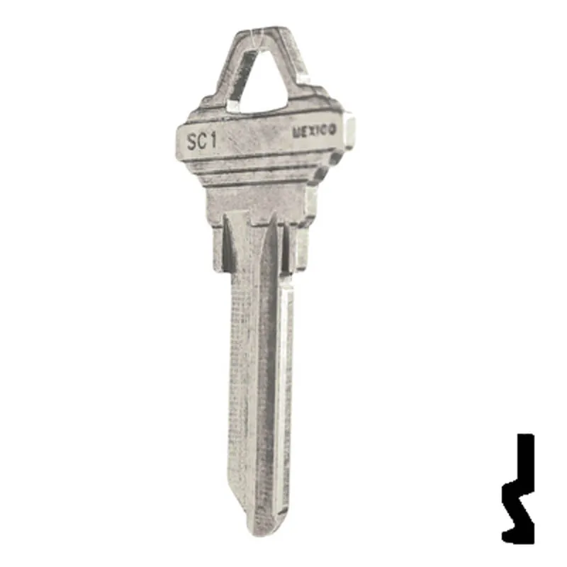 Uncut Key Blank | Schlage | SC1 - Nickel Plated