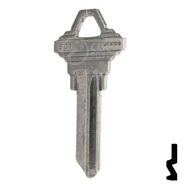 Uncut Key Blank | Schlage | SC1 - Nickel Plated