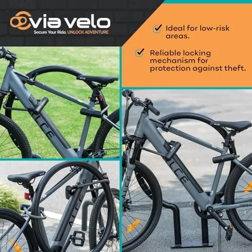 Via Velo Mini U-Lock Short and Mini U-Lock Longer | 2 U Locks 16mm with Gold Secure Rate for e-Bike Batteries and Frames. with Matching Keys and Protection in Low-Risk