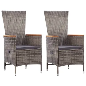 Vida Xl Poly Rattan Patio Chairs Set of 2 Cushions Water Resistant