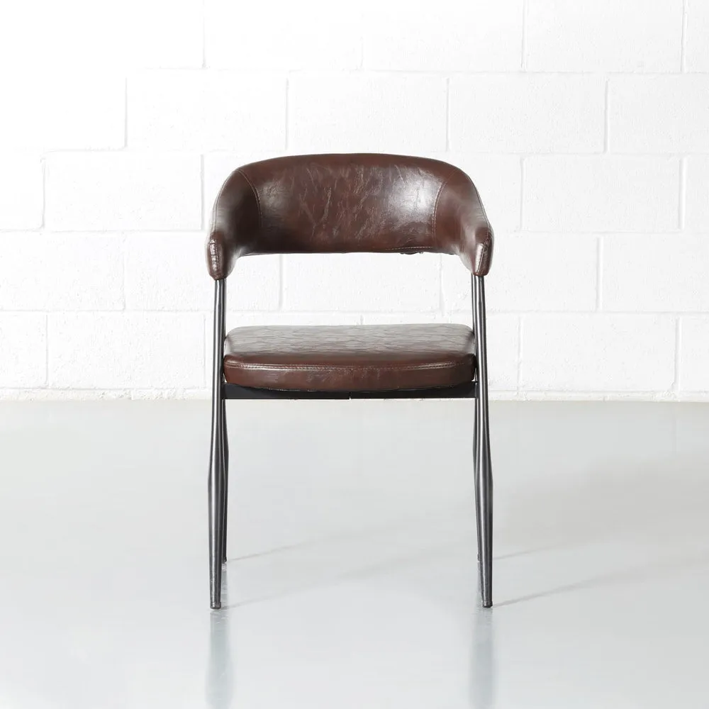 WRIGHT - Brown Vintage Leather Dining Chair