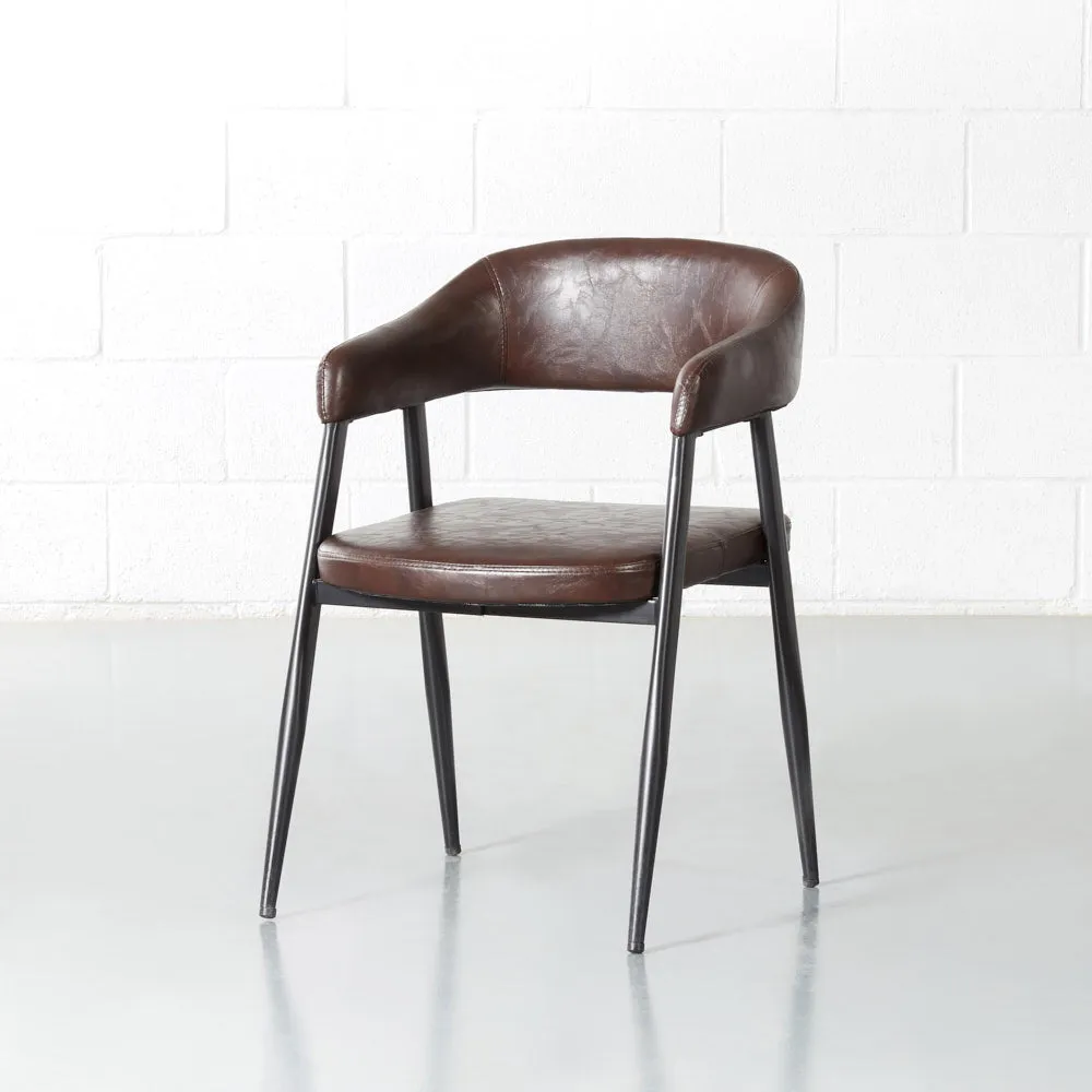 WRIGHT - Brown Vintage Leather Dining Chair