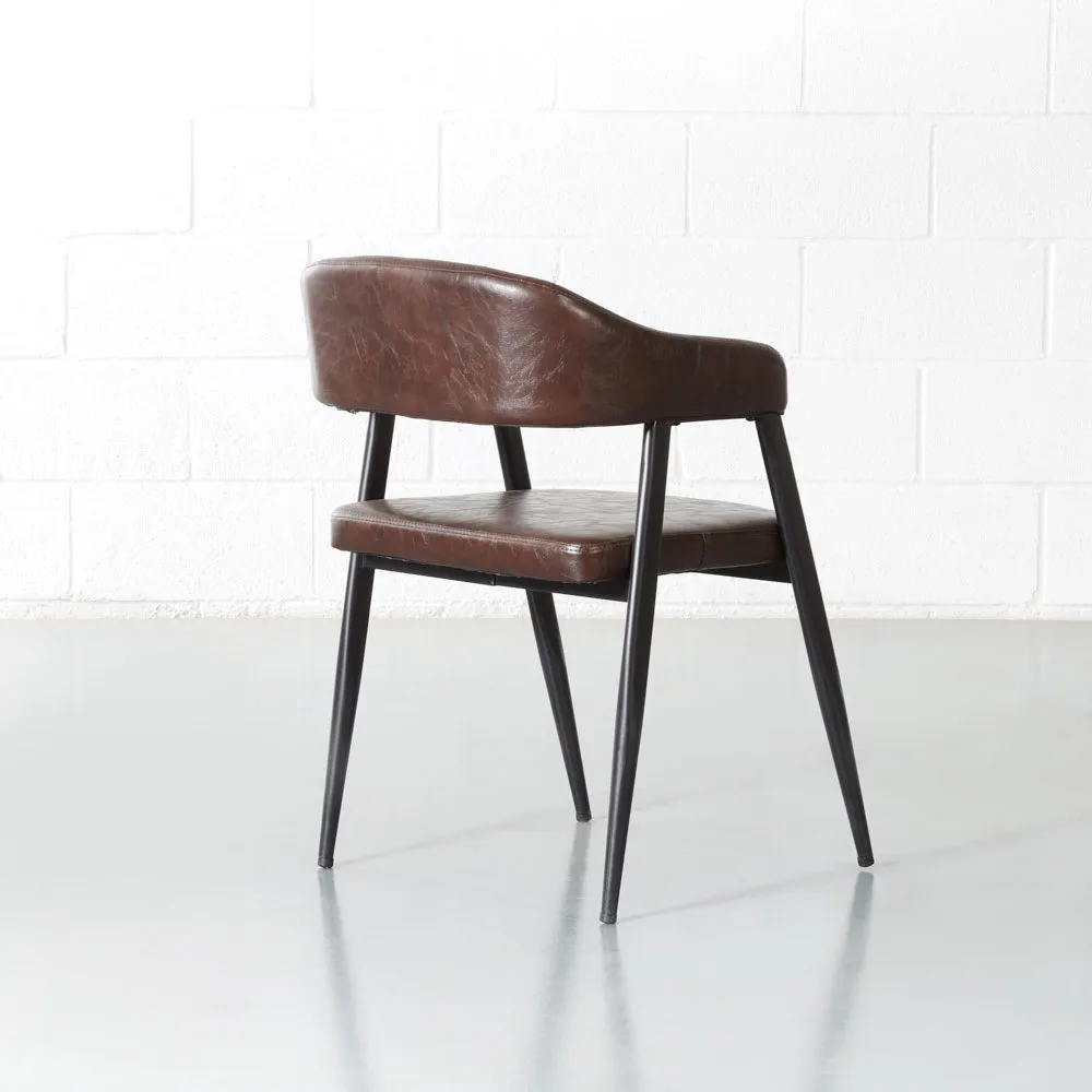 WRIGHT - Brown Vintage Leather Dining Chair