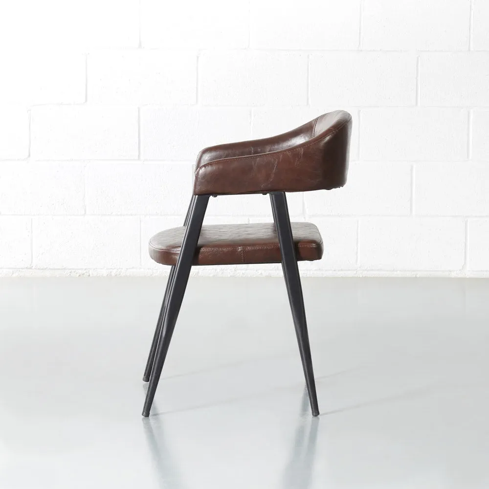 WRIGHT - Brown Vintage Leather Dining Chair